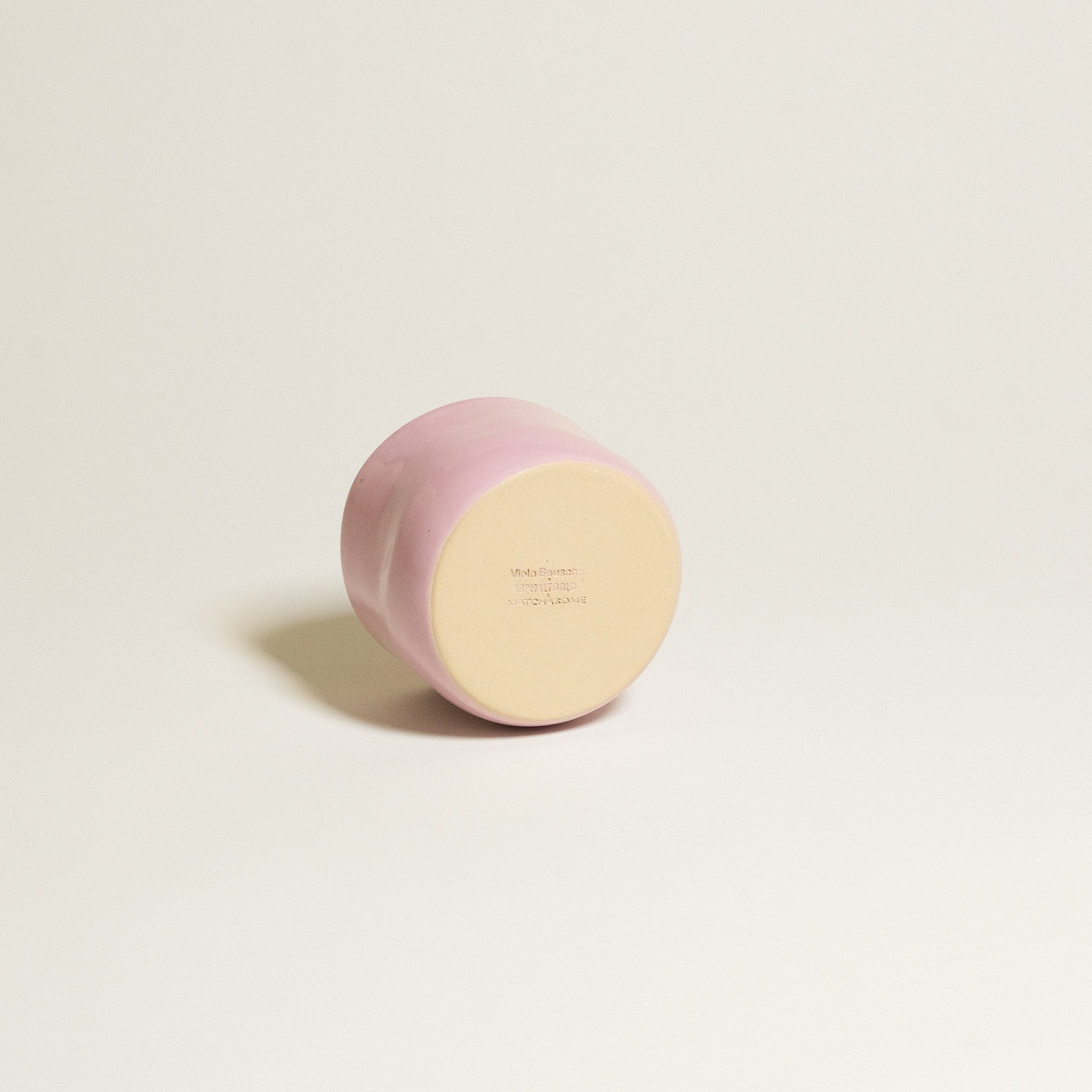 Hojicha Cup – Pink *COMING SOON* featuring a glossy pink glaze on grey stoneware.