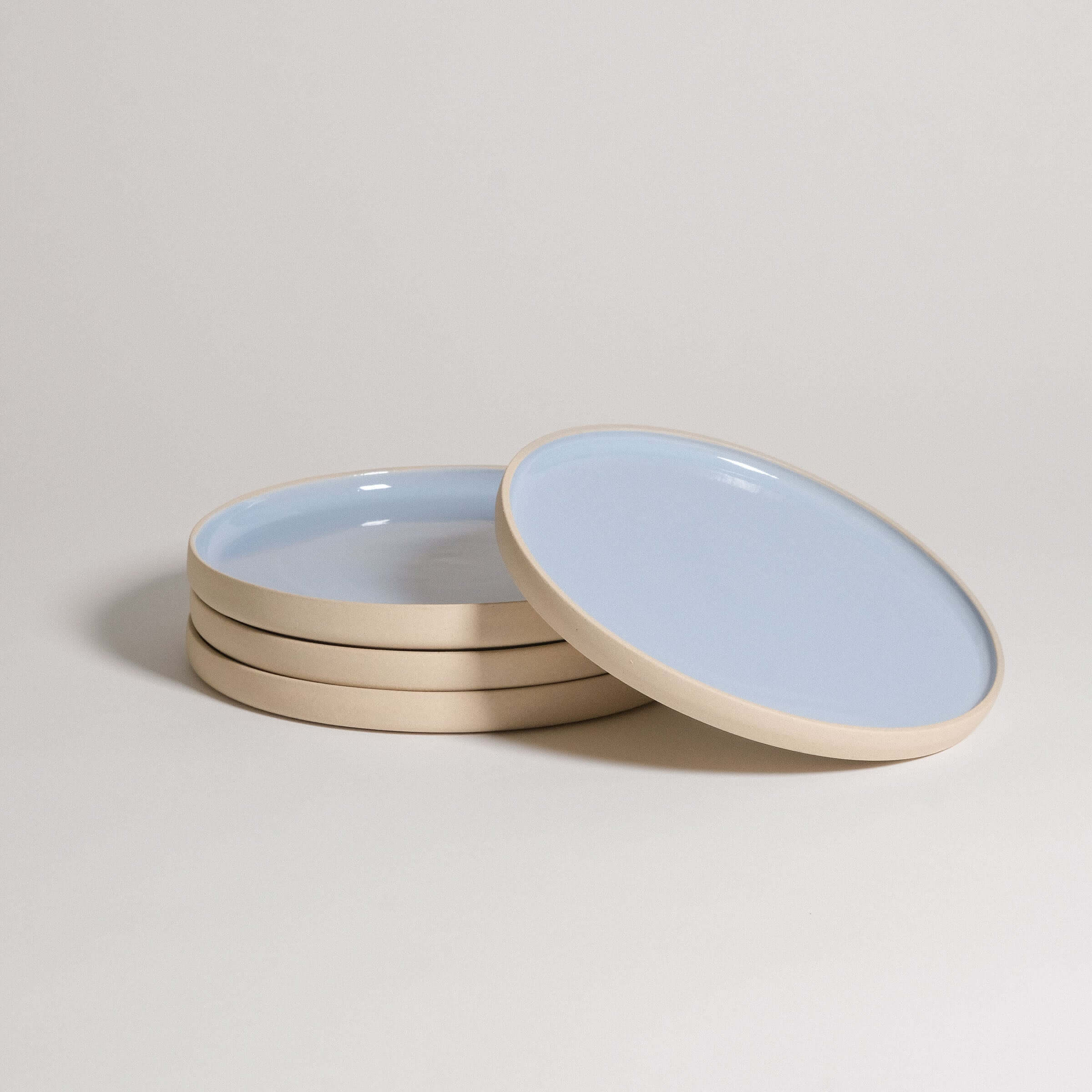 4er Set – Frühstück Teller - Eisblau