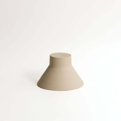 Ikebana vase set in grey stoneware, featuring a glossy glazed interior and raw exterior.