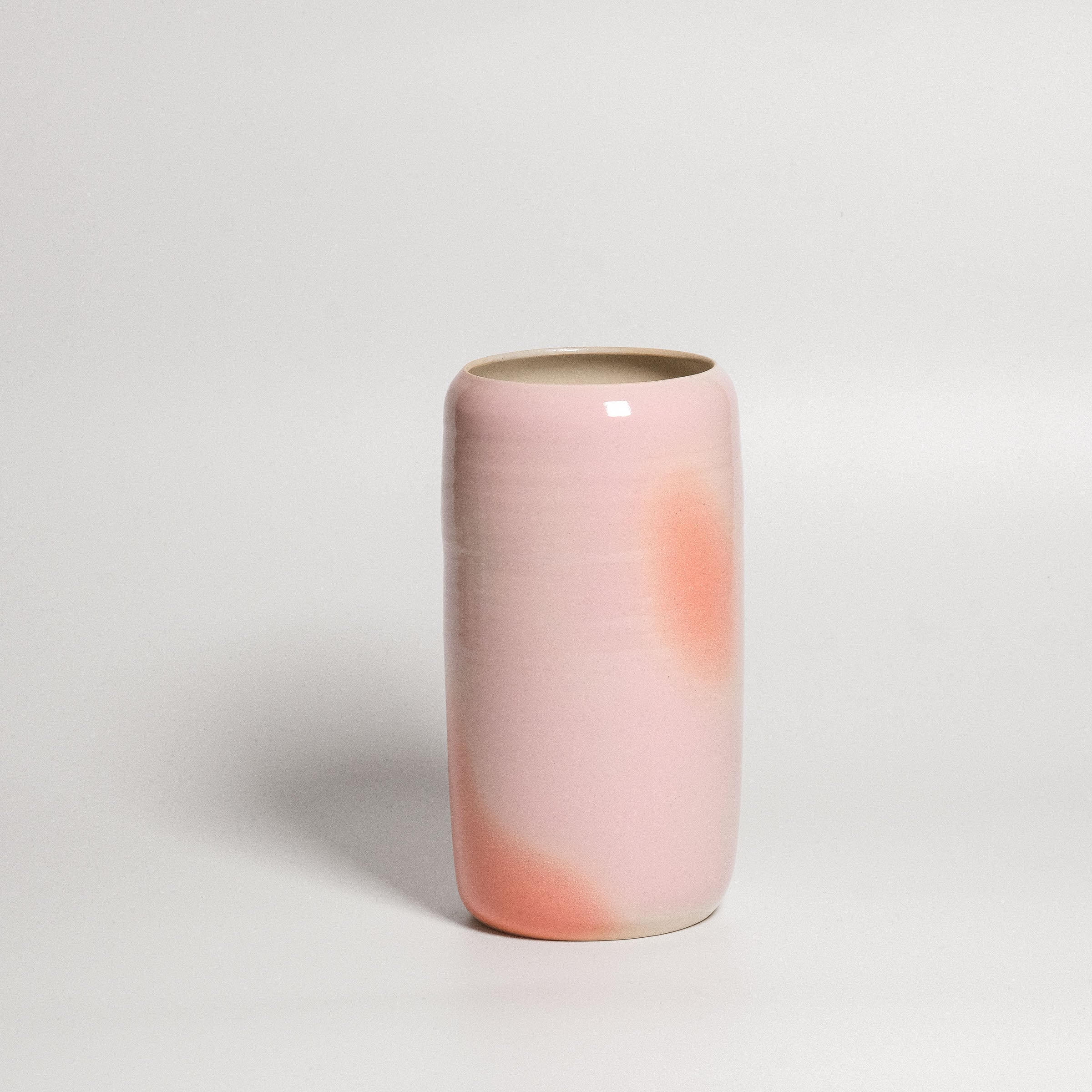 Vaso cilindrico medio - Rosa e arancio - B-GRADE