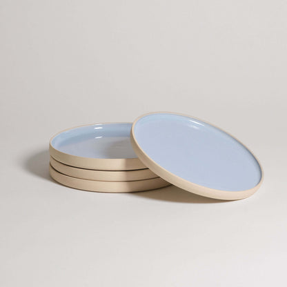 4er Set – Frühstück Teller - Eisblau