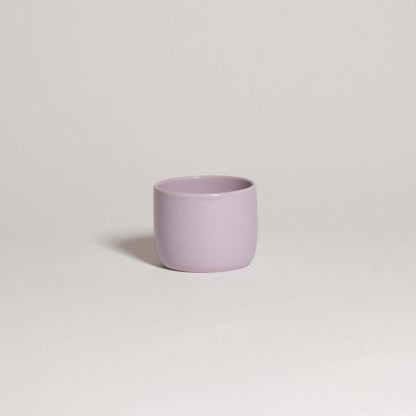 Small handcrafted lilac coffee cup, food safe and dishwasher safe, perfect for espresso or filter coffee.